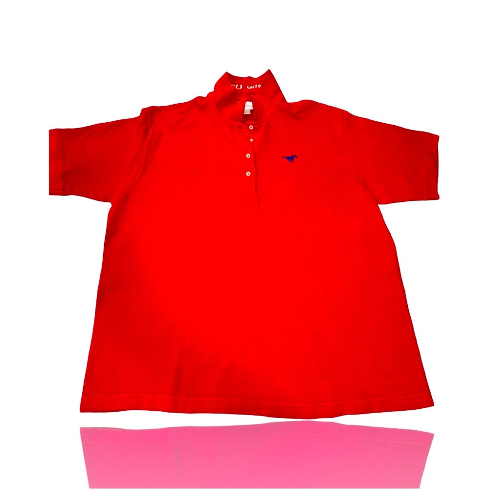 SMU Mustangs Vintage Pique Polo: Adult Large: PONY UP! Southwest Conference